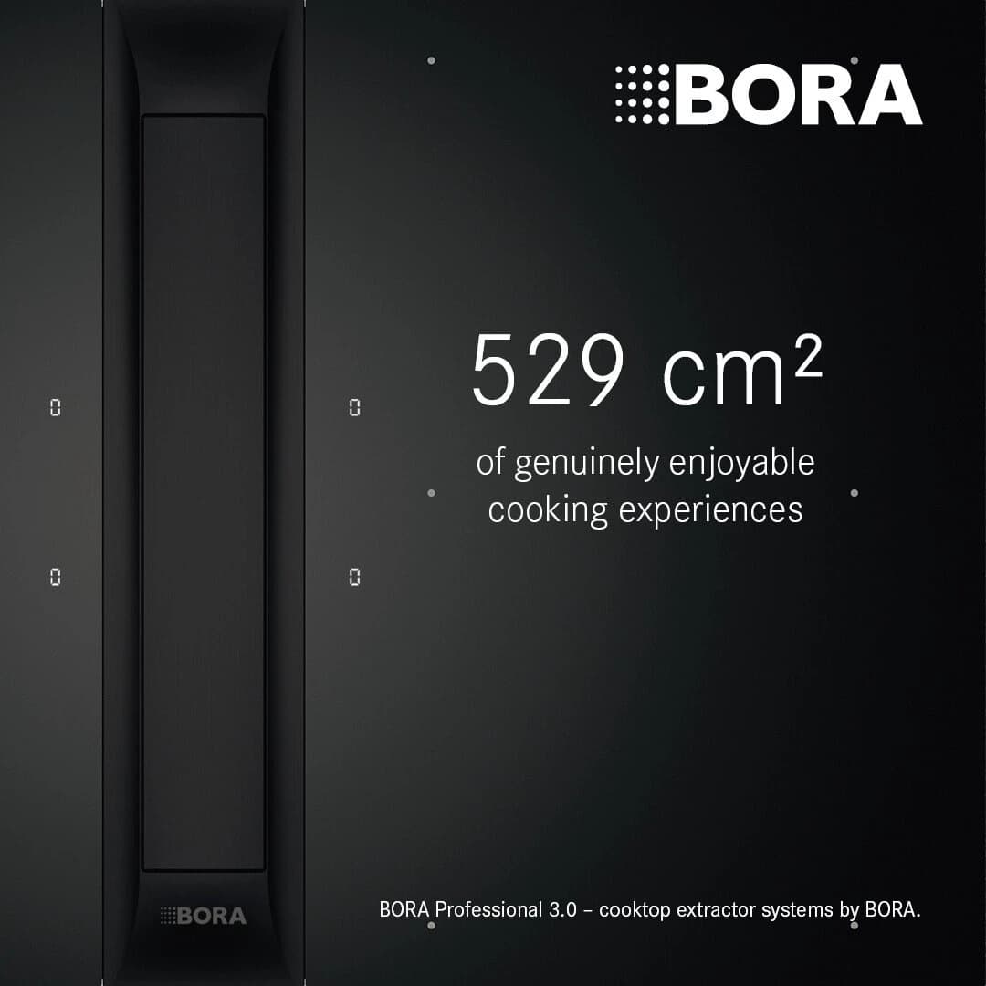 BORA Professional 3.0 cooktop with large induction zones