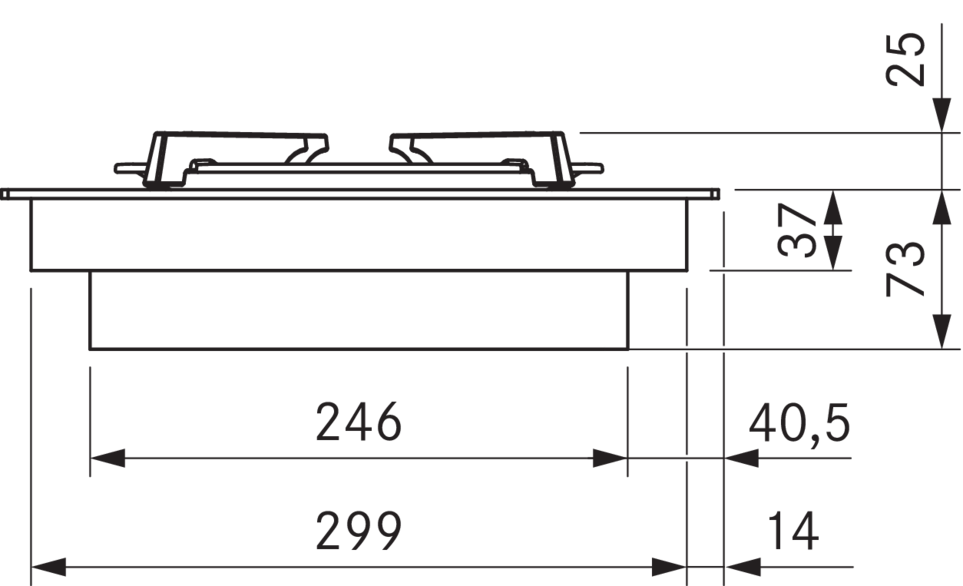 Classic Gas Glass Ceramic Cooktop With 2 Cooking Zones thumbnail 2