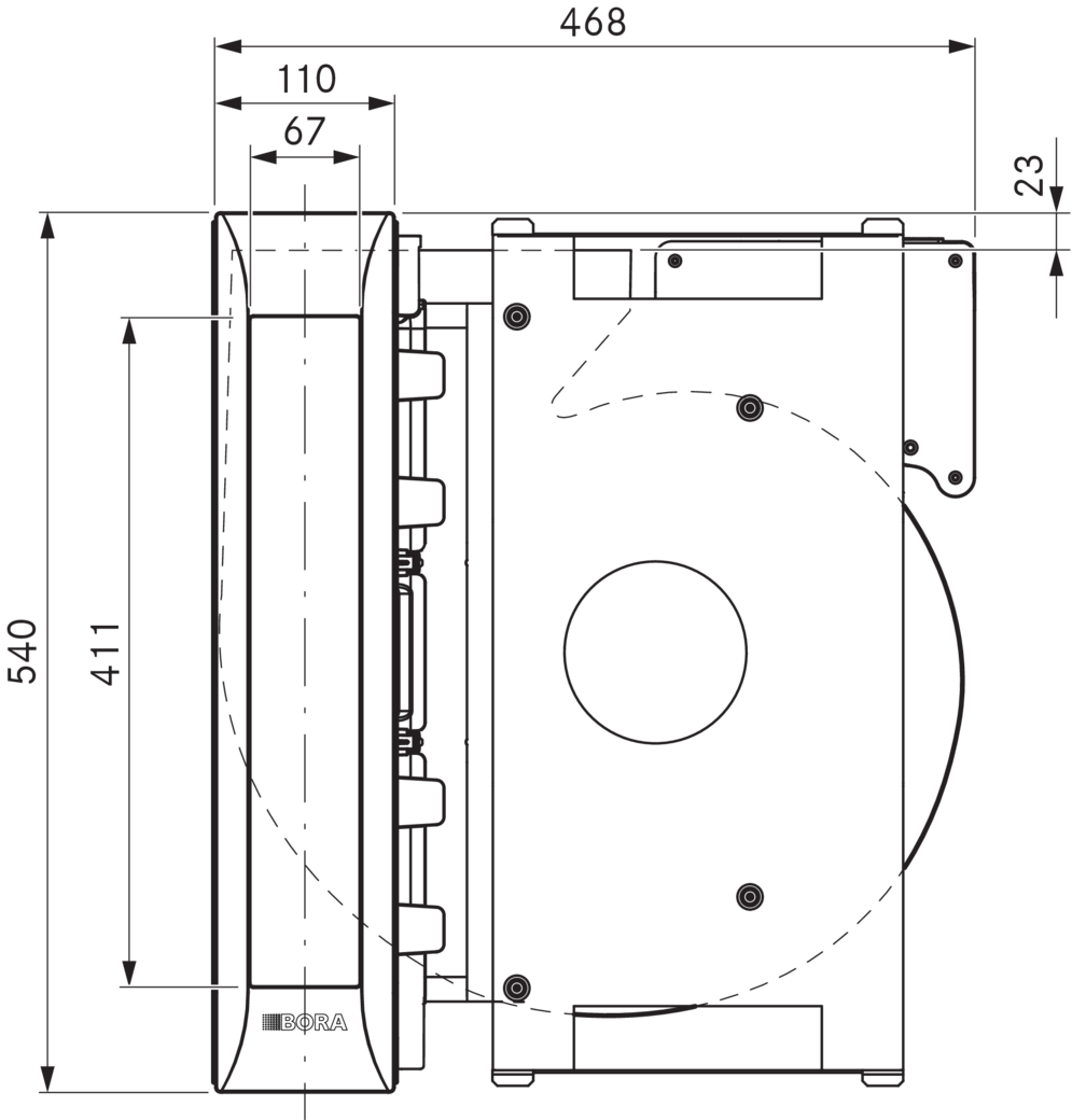 45cm Wide Down Draft Extractor - Stainless Steel thumbnail 4