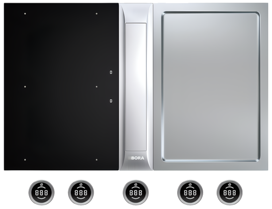 Venting Hob Set - Stainless Steel / Black view 1