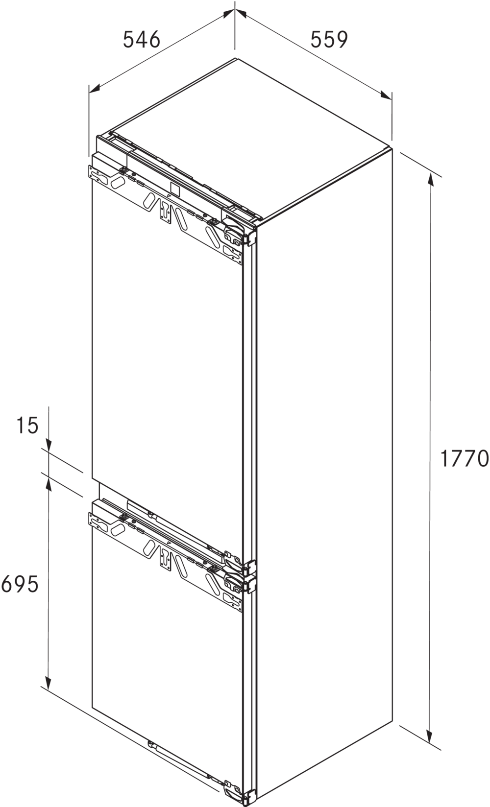 Bora Cool Refrigerator Freezer With Water Connection - Fully Integrated thumbnail 3