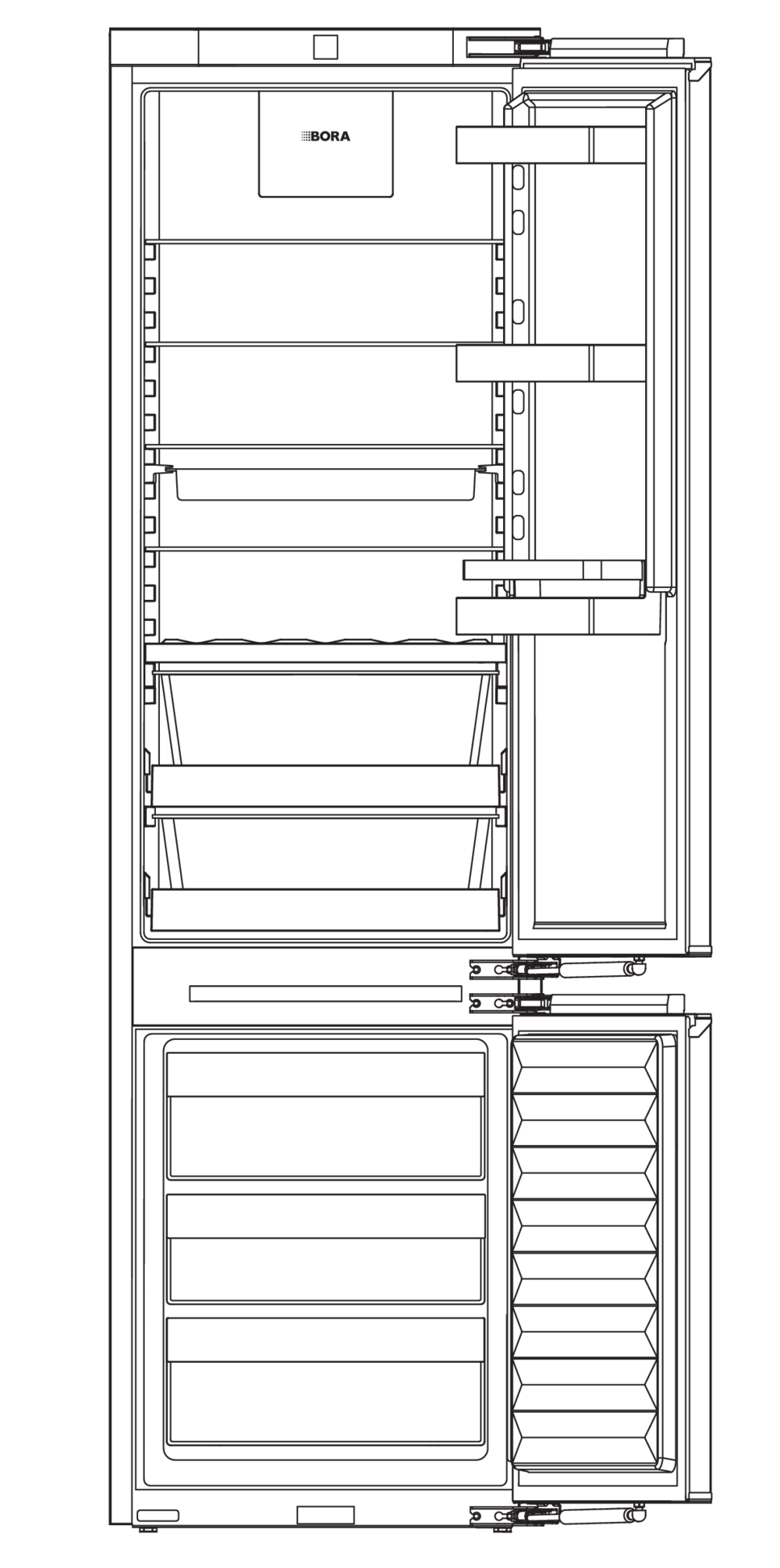Bora C194KG Built-In 70/30 Fridge Freezer Frost Free - Integrated thumbnail 2